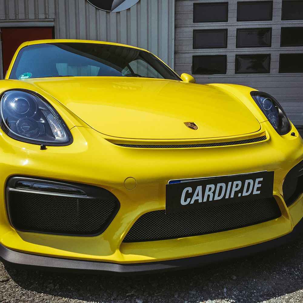Porsche GT4 Front gedippt mit Sprühfolie in Transparent / Steinschlagschutz 