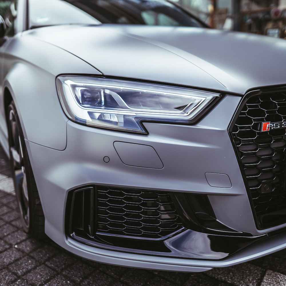 Audi RS3 komplett gedippt mit CARDIP® Sprühfolie Transparent / Steinschlagschutz Matt