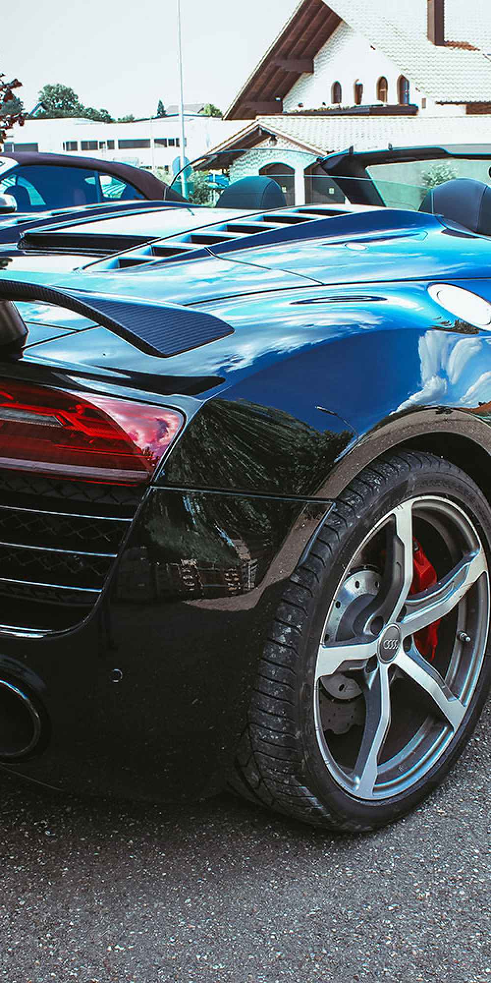 Audi R8 Spyder komplett gedippt mit CARDIP® Sprühfolie Transparent / Steinschlagschutz Glanz